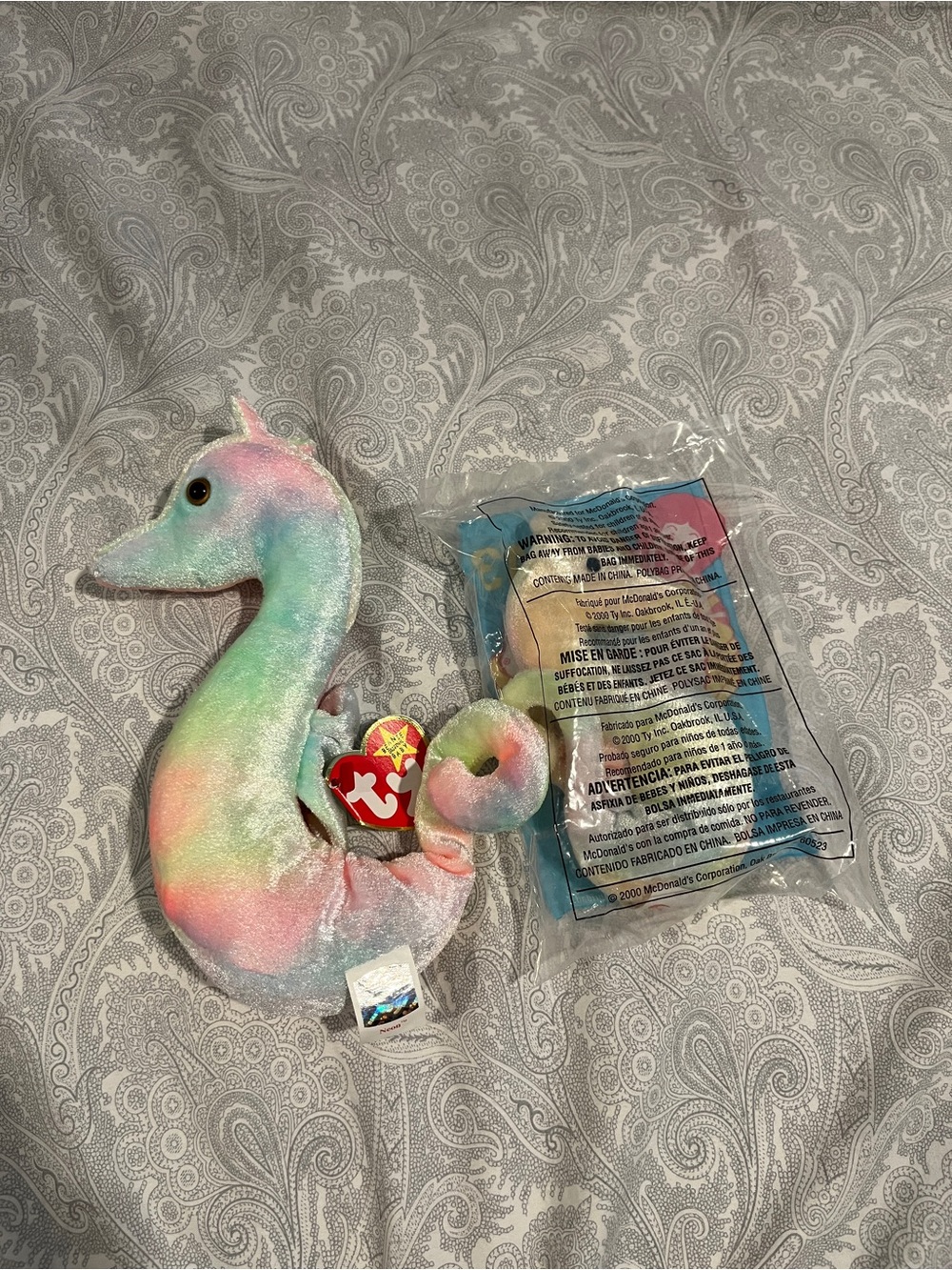 Ty Pastel Rainbow Seahorse Plush - Neon